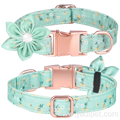 comfy flower Female girl gold metal buckle collar